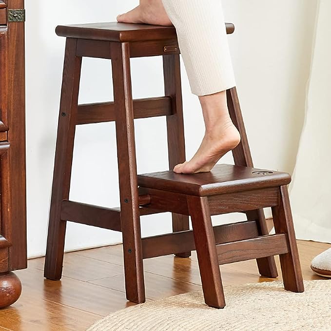 2-Step Wood Step Stool With 300lb. Load Capacity