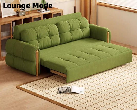 87" Solid Wood Foldable Sofa Bed for Small Spaces