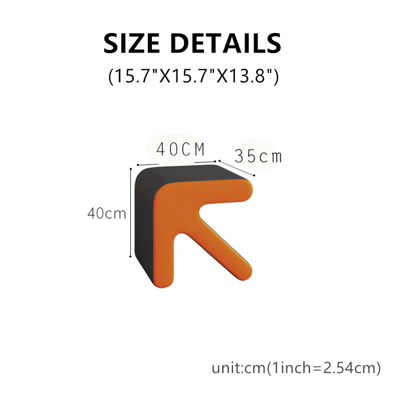 Light Luxury Home Soft PU Faux Leather Arrow Style Footstool