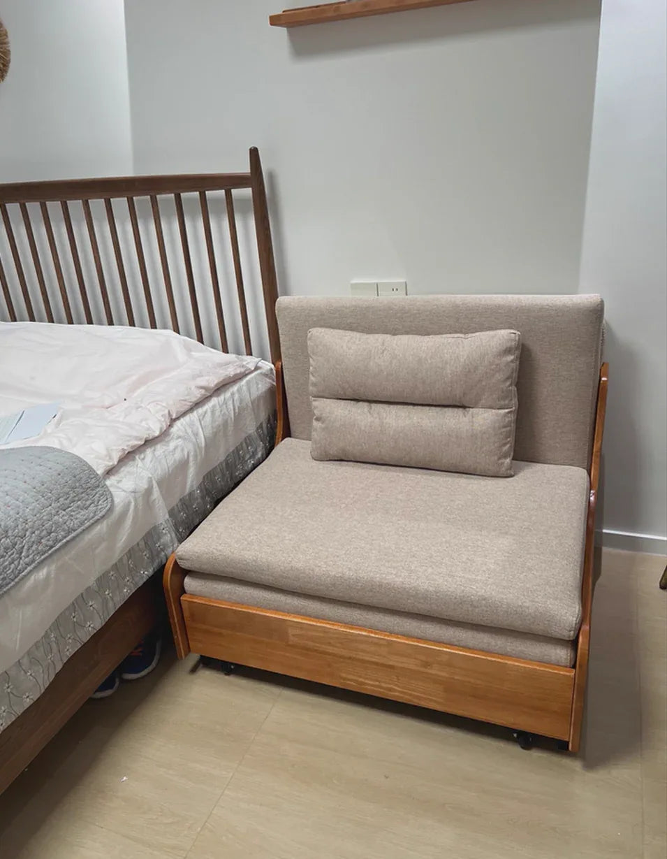 Large Single Sofa Bed for Small Spaces, Natural Linen Comfort -- SOFA BED -