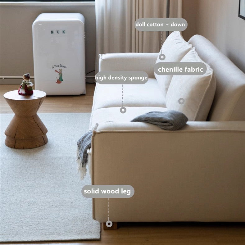 Nordic Minimalism Chenille Fabric Floor Sofa Bed