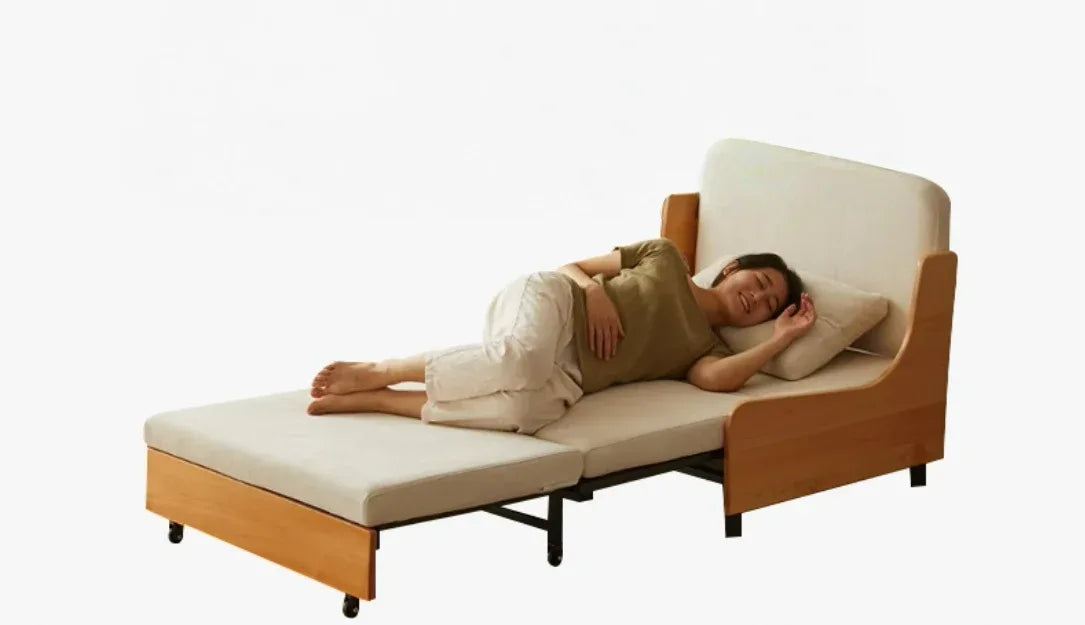 Large Single Sofa Bed for Small Spaces, Natural Linen Comfort -- SOFA BED -