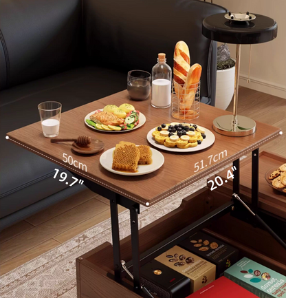 Compact coffee table size comparison for studio apartmen