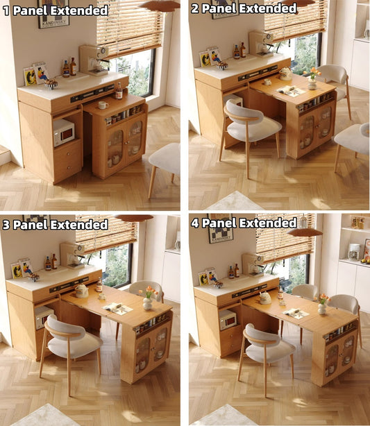 47" Extendable Kitchen Island Dining Table for Small Spaces