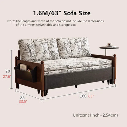 3-in-1 Convertible Sofa Bed with Side Table for Small Spaces -- SOFA BED -