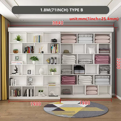 Murphy Bed with Bookshelf and Wardrobe and Foldable Desk