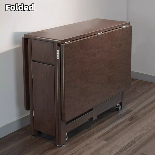 51" Solid Wood Foldable Dining Table for Small Spaces