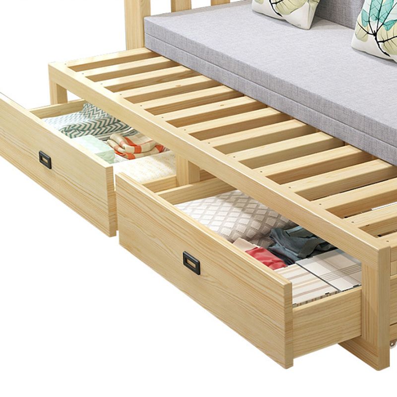 Modern Full Size Sleeper Sofa with Detachable Mattress and Storage Underneath