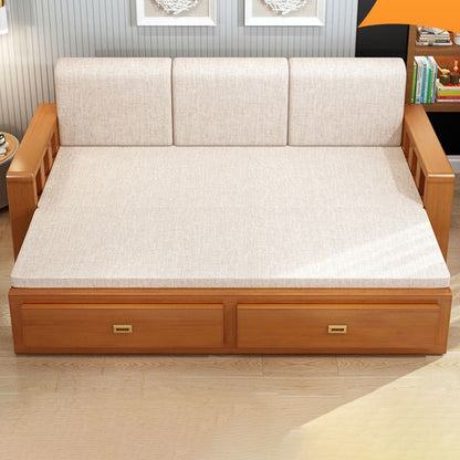Modern Full Size Sleeper Sofa with Detachable Mattress and Storage Underneath