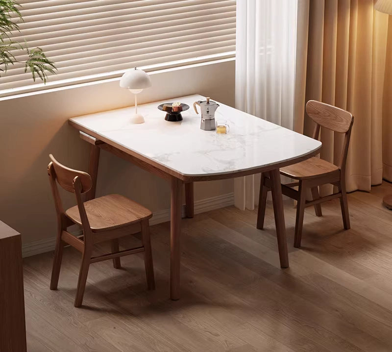 39" Solid Wood Extendable Dining Table for Small Spaces