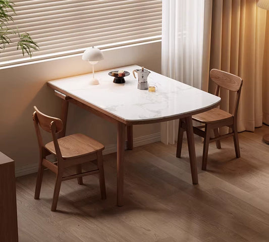 39" Solid Wood Extendable Dining Table for Small Spaces