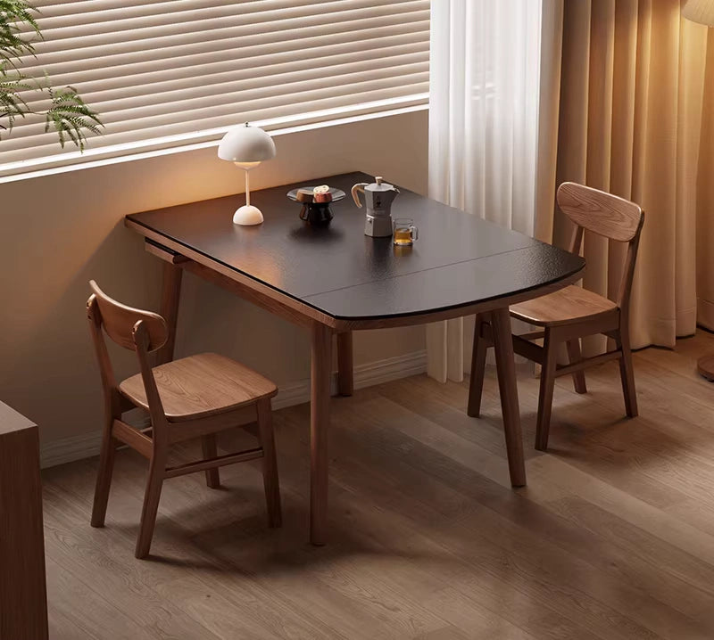 39" Solid Wood Extendable Dining Table for Small Spaces