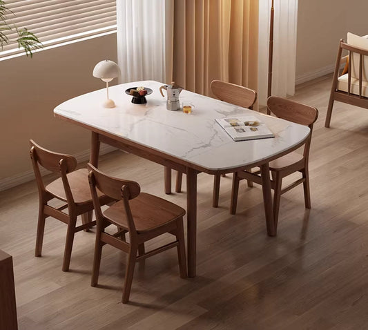 39" Solid Wood Extendable Dining Table for Small Spaces