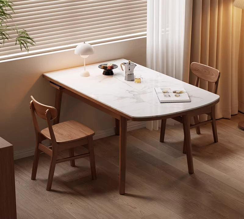 39" Solid Wood Extendable Dining Table for Small Spaces