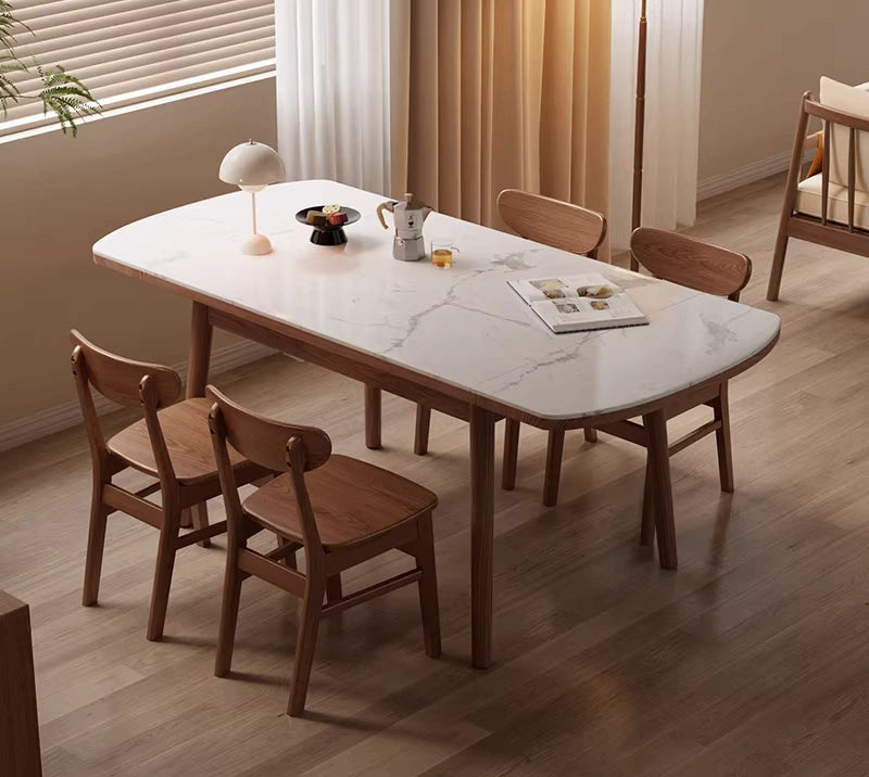 Solid Wood Extendable Dining Table for Small Spaces
