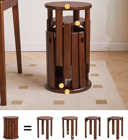 4-in-1 Solid Wood Stools