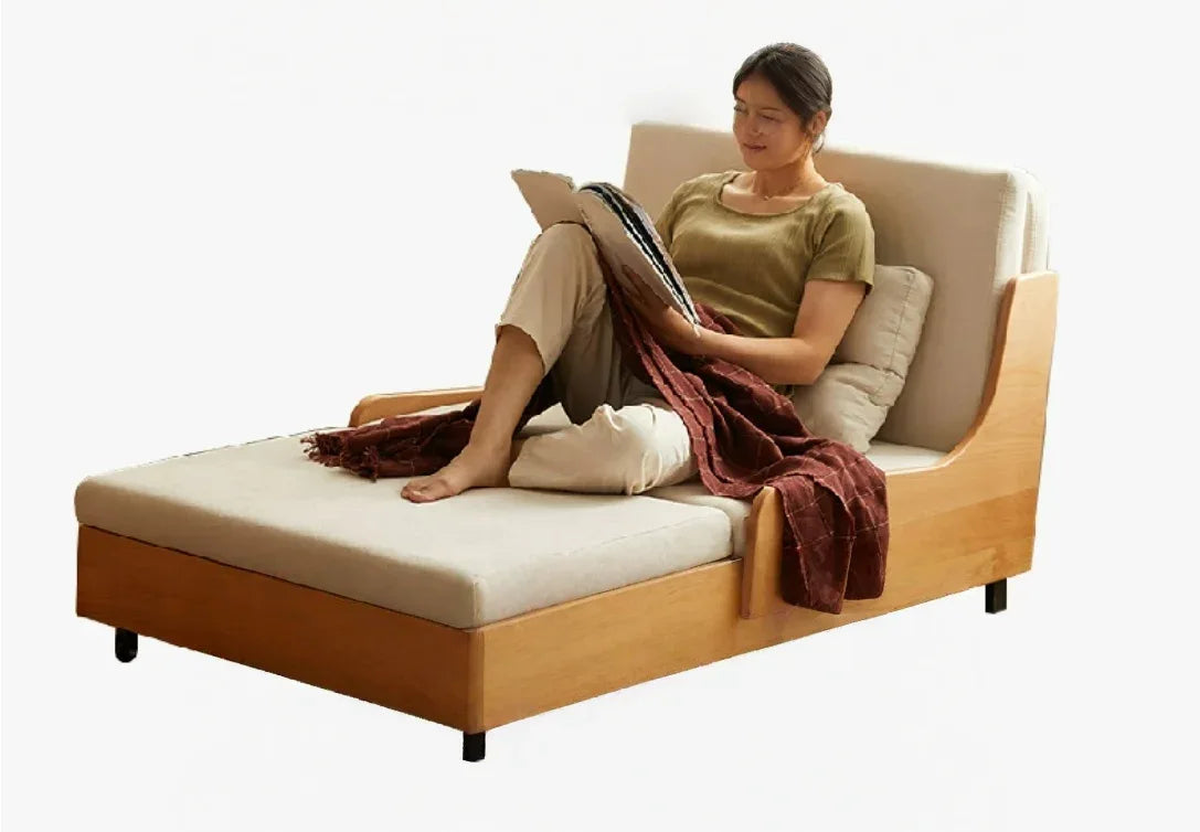 Large Single Sofa Bed for Small Spaces, Natural Linen Comfort -- SOFA BED -
