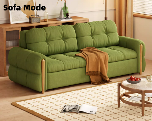 87" Solid Wood Foldable Sofa Bed for Small Spaces