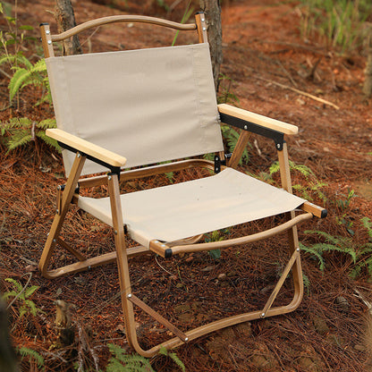 Wood Grain Heat Transfer Process Aluminum Folding Portable Kermit Chair
