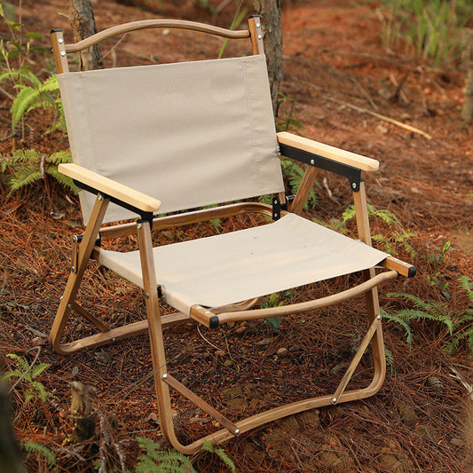 Wood Grain Heat Transfer Process Aluminum Folding Portable Kermit Chair