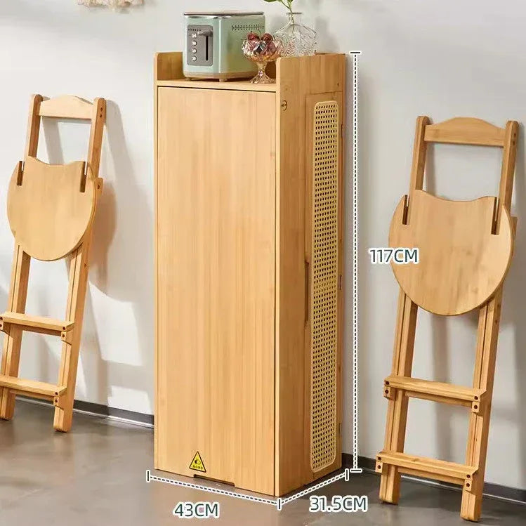 Folding Bamboo Bar Table with Storage Rack -- WINE BAR TABLE -