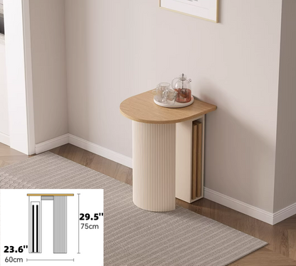 Oval Extendable Dining Table for Small Apartment | 2 to 6 Extendable Dining Table Set