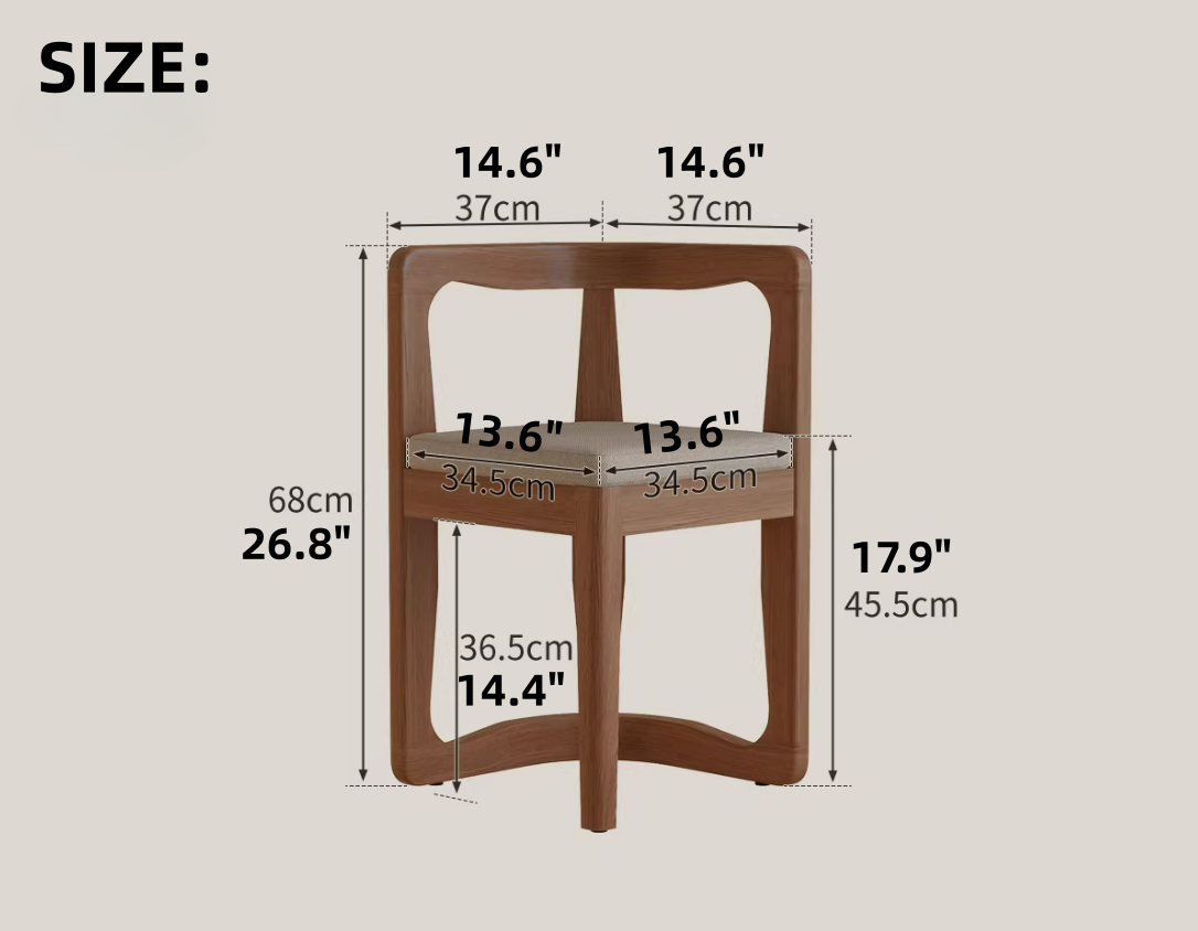 32" Solid Rubberwood 4-Person Dining Set Small Apartment