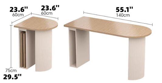 Oval Extendable Dining Table for Small Apartment | 2 to 6 Extendable Dining Table Set