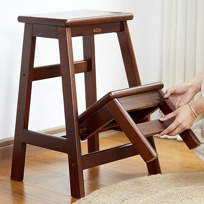 2-Step Wood Step Stool With 300lb. Load Capacity