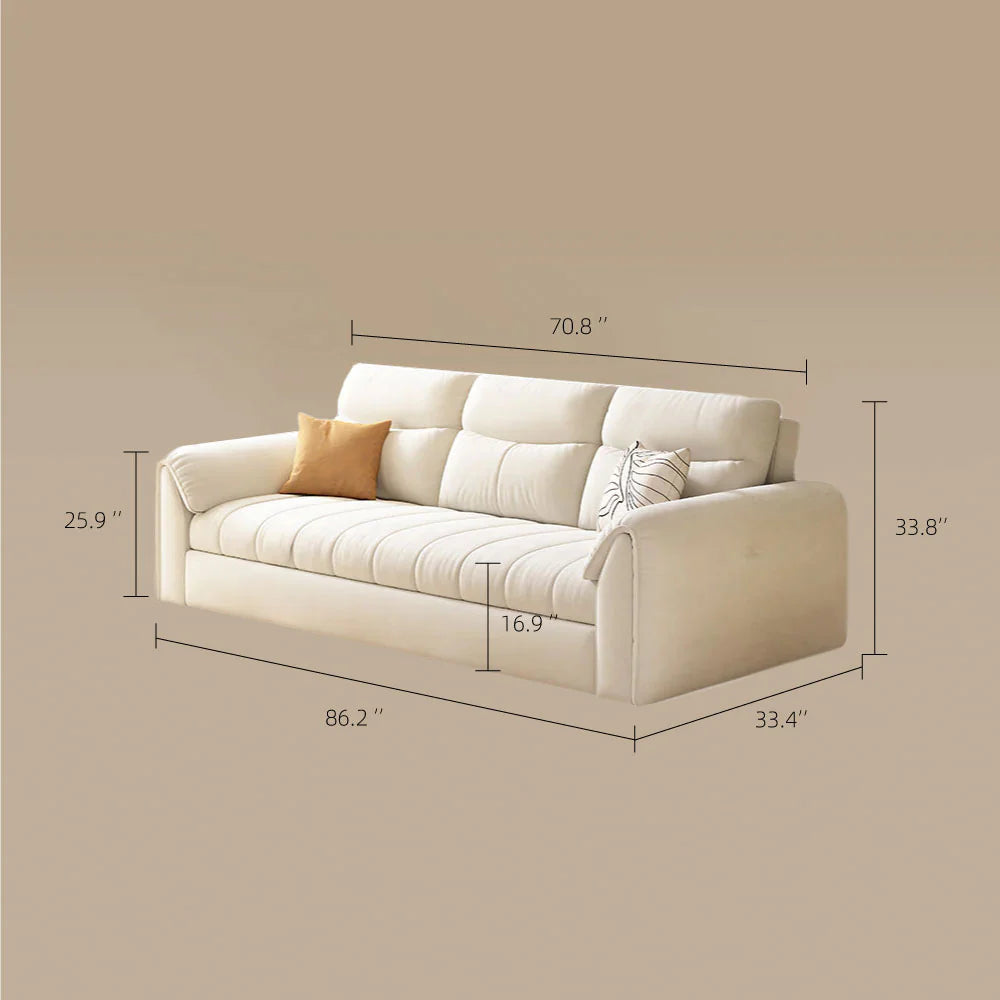 Japanese Style 2-in-1 Folding Sofa Bed with Storage, Pet-Friendly Fabric, Solid Wood Frame