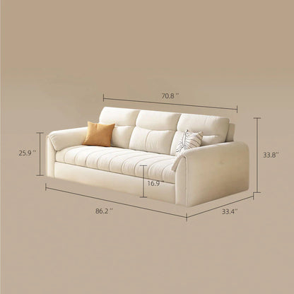 Japanese Style 2-in-1 Folding Sofa Bed with Storage, Pet-Friendly Fabric, Solid Wood Frame