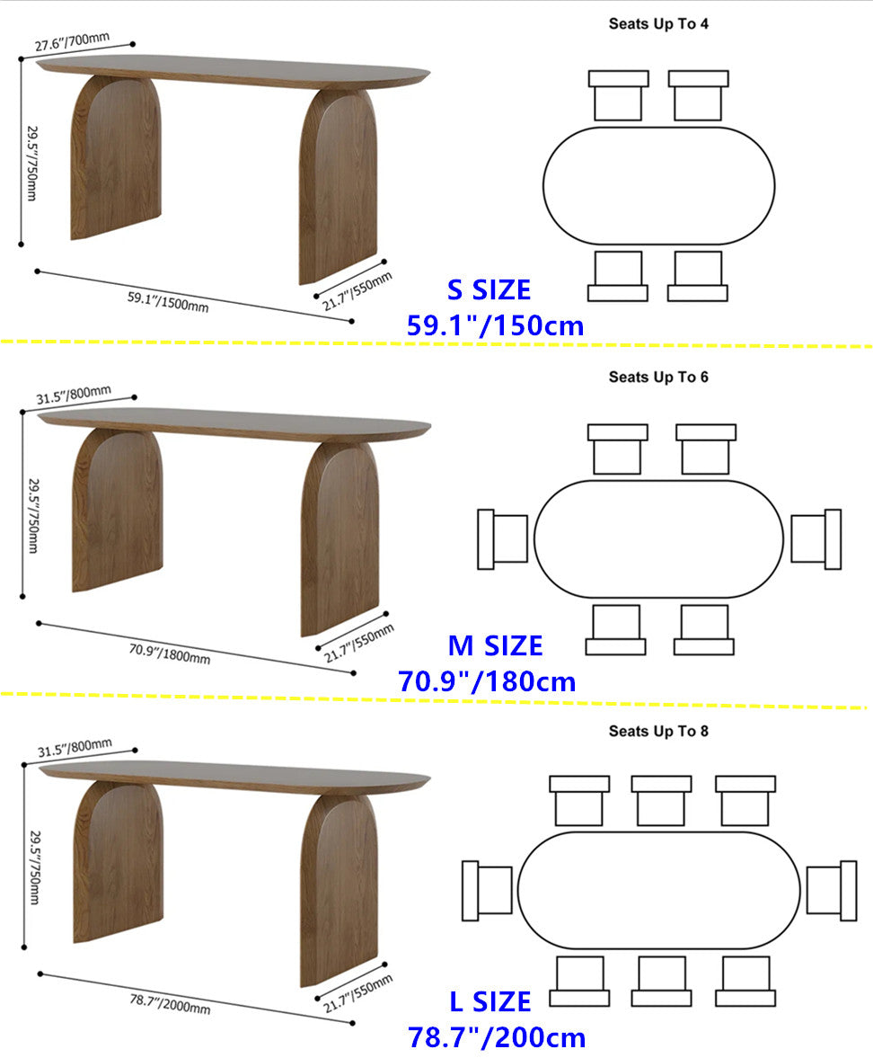 Solid Wood Top & Pedestals Dining Table