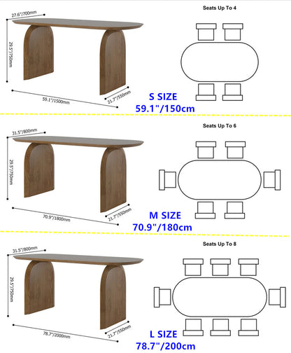 Solid Wood Top & Pedestals Dining Table