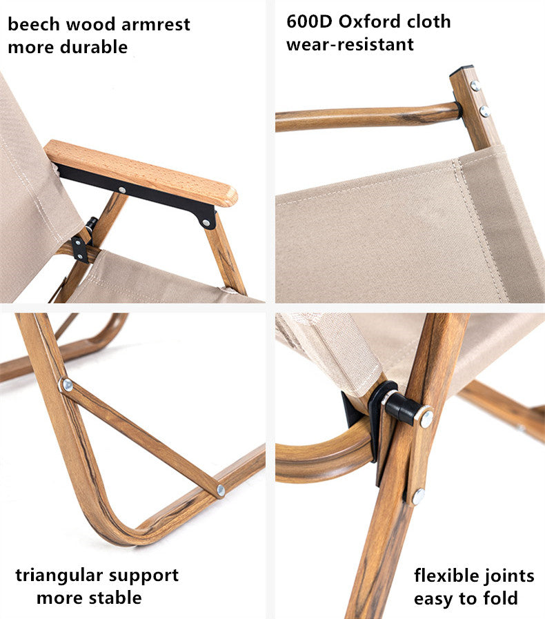Wood Grain Heat Transfer Process Aluminum Folding Portable Kermit Chair