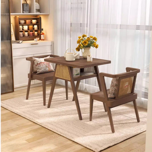 Space Saver Solid Wood Table with 2 Chairs Set
