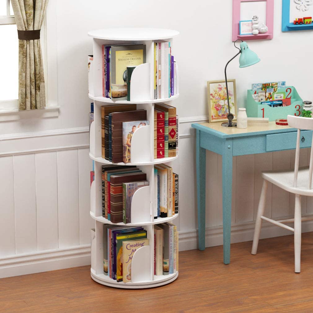 Rotating Stackable Shelves Bookshelf Organizer