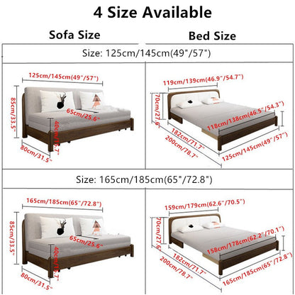 Solid Wood Frame Modern Convertible Sofa Bed With Underneath Storage