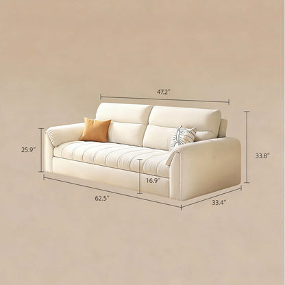 Japanese Style 2-in-1 Folding Sofa Bed with Storage, Pet-Friendly Fabric, Solid Wood Frame