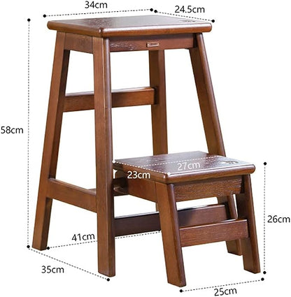2-Step Wood Step Stool With 300lb. Load Capacity