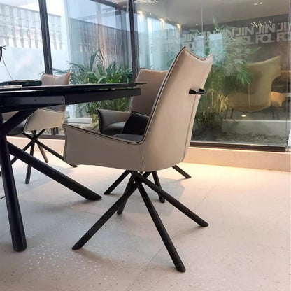 Rotating Extendable Rock Slab Top Dining Table