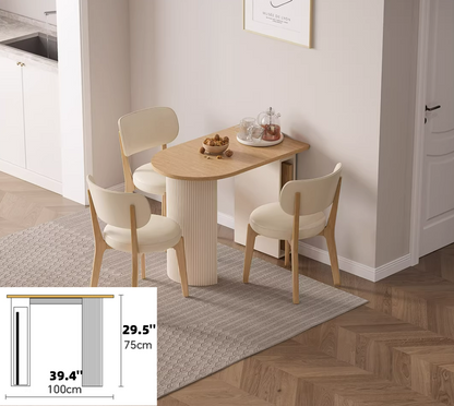 Oval Extendable Dining Table for Small Apartment | 2 to 6 Extendable Dining Table Set