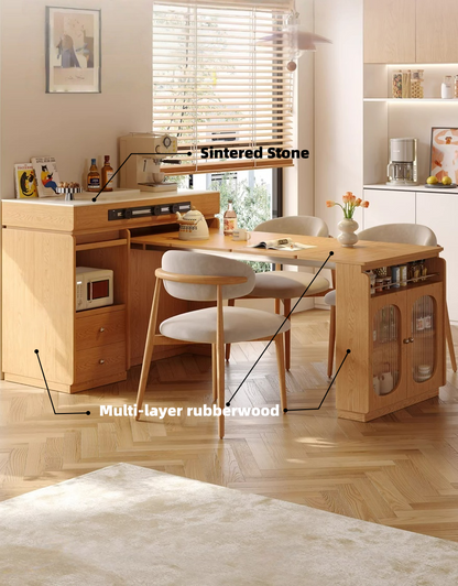 47" Extendable Kitchen Island Dining Table for Small Spaces