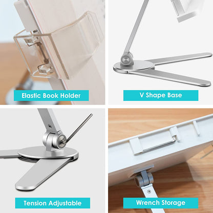 2026 New Arrival Aluminum Alloy Adjustable Height & Angle Book Stand