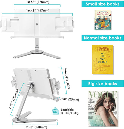 2026 New Arrival Aluminum Alloy Adjustable Height & Angle Book Stand