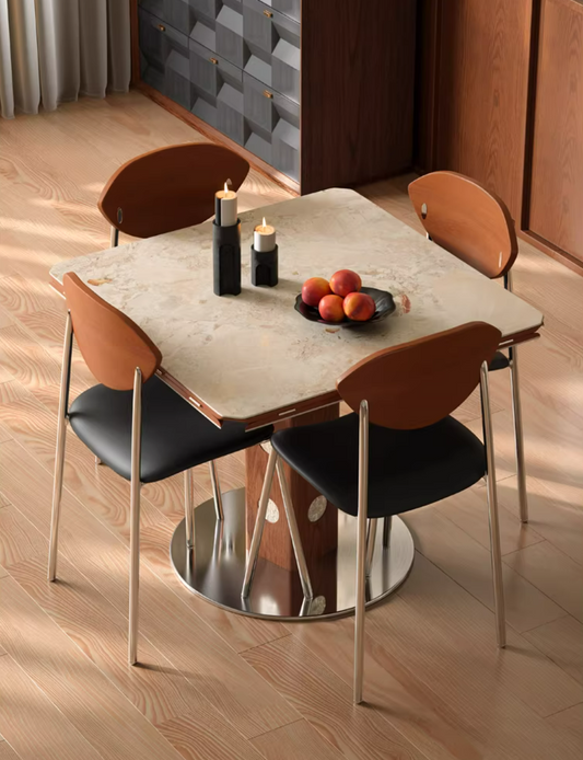 47" Round Foldable Dining Table with 4 Folding Panels