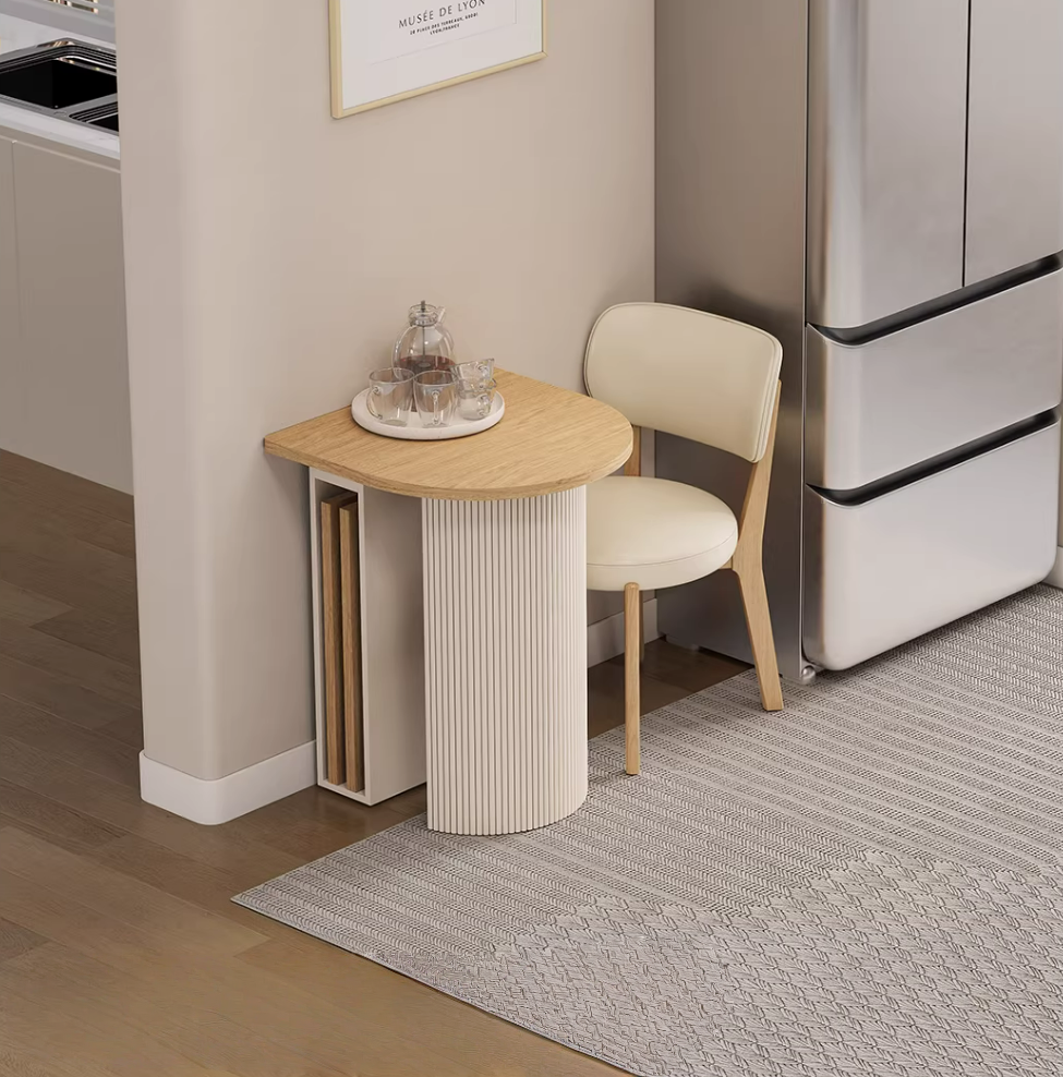 Oval Extendable Dining Table for Small Apartment | 2 to 6 Extendable Dining Table Set