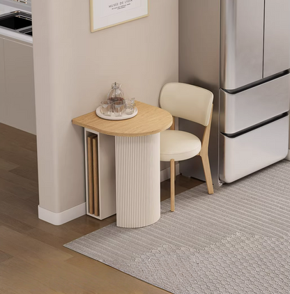 Oval Extendable Dining Table for Small Apartment | 2 to 6 Extendable Dining Table Set