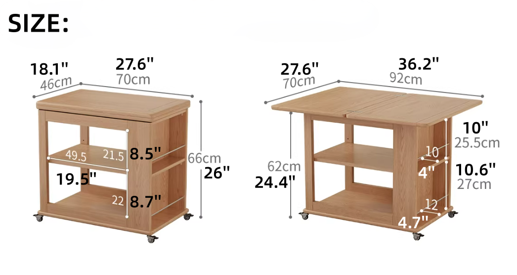 Solid wood side table with nested stools - ideal for apartment living