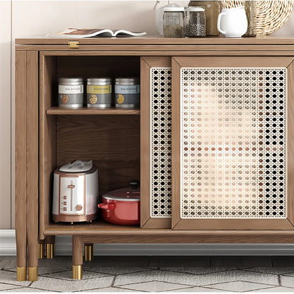 Folding Expandable Dining Table with Side Cabinet & 4 Chairs for Small Apartments