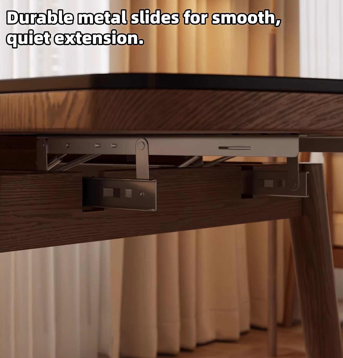 39" Solid Wood Extendable Dining Table for Small Spaces